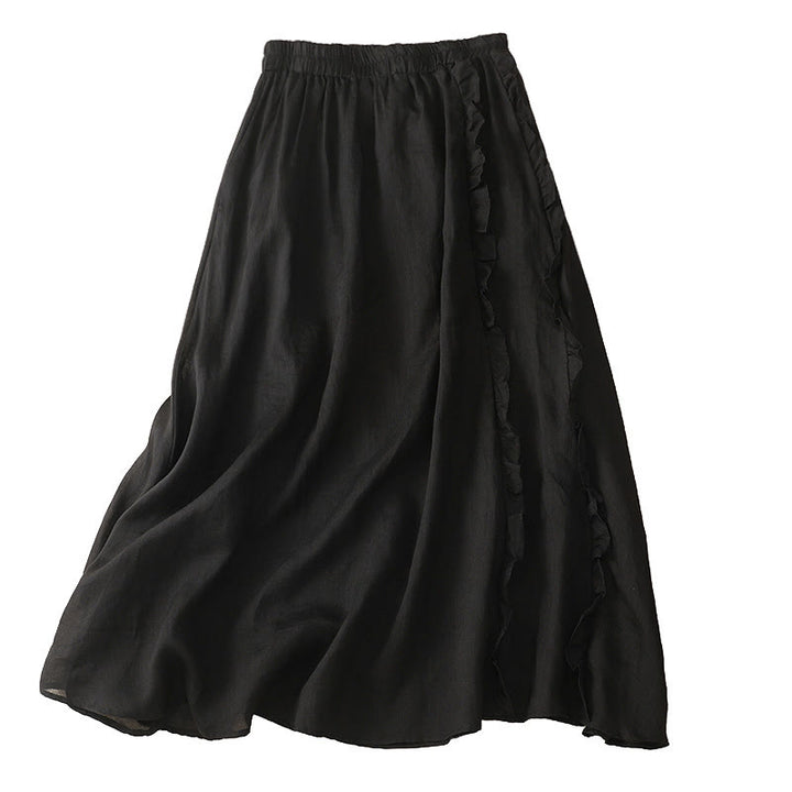 Falda de mujer con diseño liso y volantes, estampado de Buddha Stones para el verano. - image 14