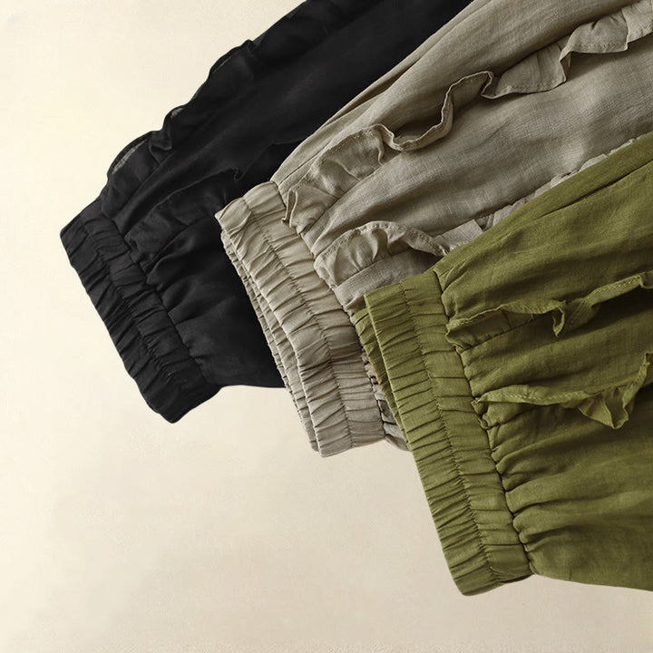 Falda de algodón para mujer con diseño de volantes de verano con Buddha Stones - image 16