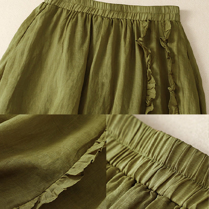 Falda de algodón para mujer con diseño de volantes de verano con Buddha Stones - image 3