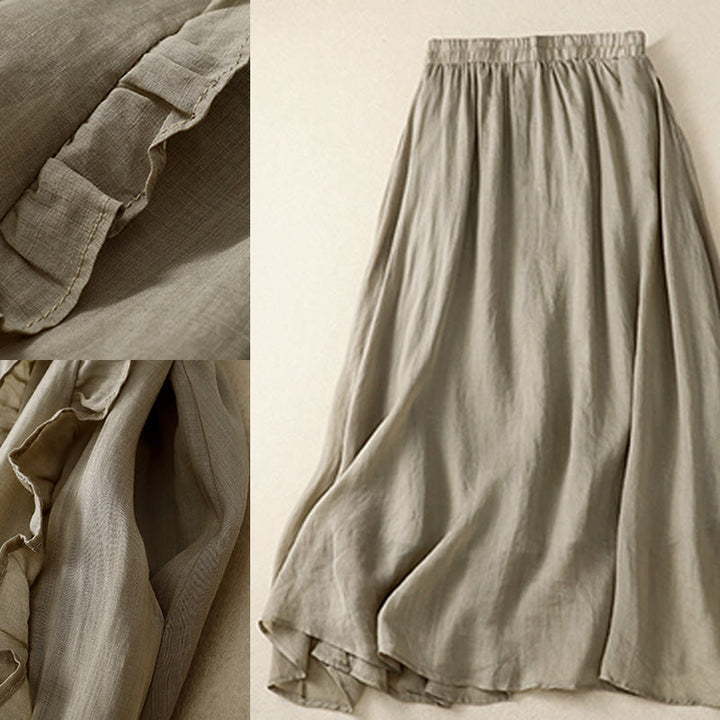 Falda de algodón para mujer con diseño de volantes de verano con Buddha Stones - image 9