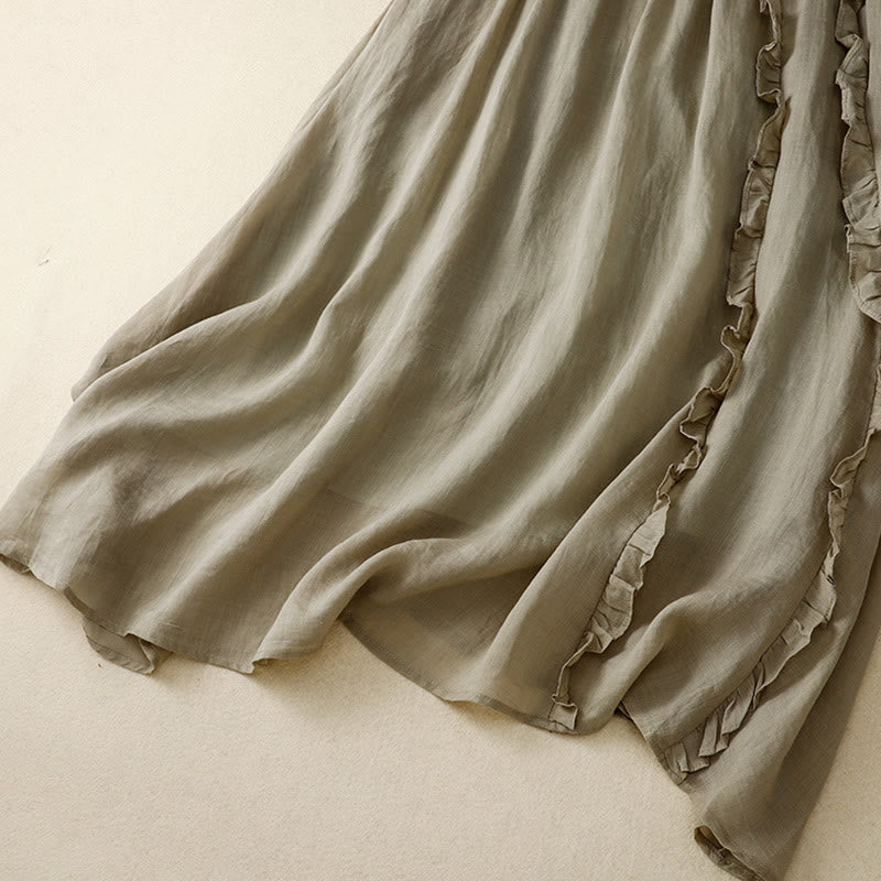 Falda de algodón para mujer con diseño de volantes de verano con Buddha Stones - image 7