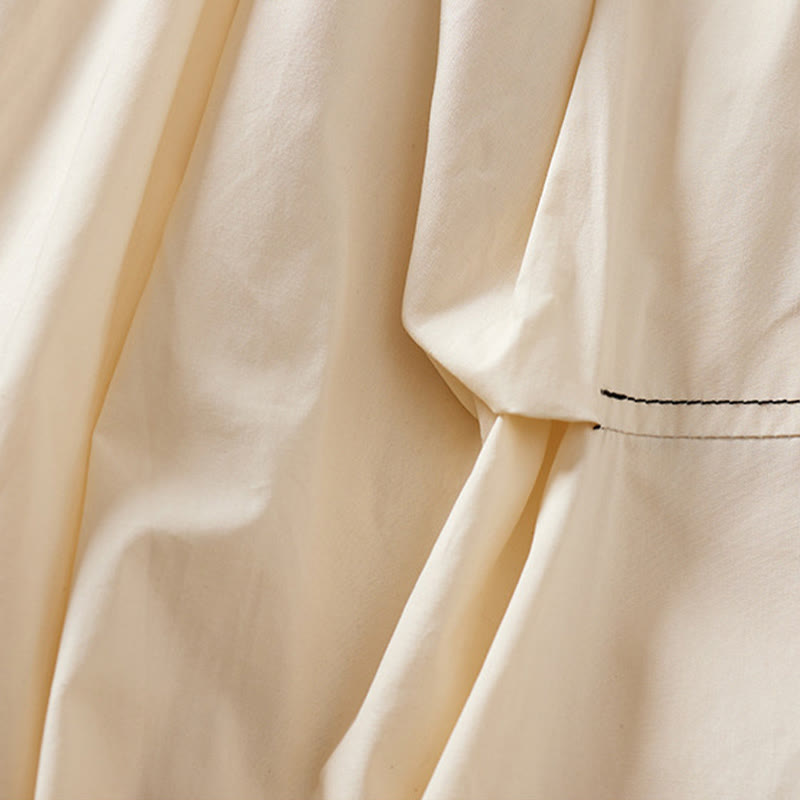 Falda de algodón para mujer con diseño irregular informal de verano con Buddha Stones y bolsillos - image 4