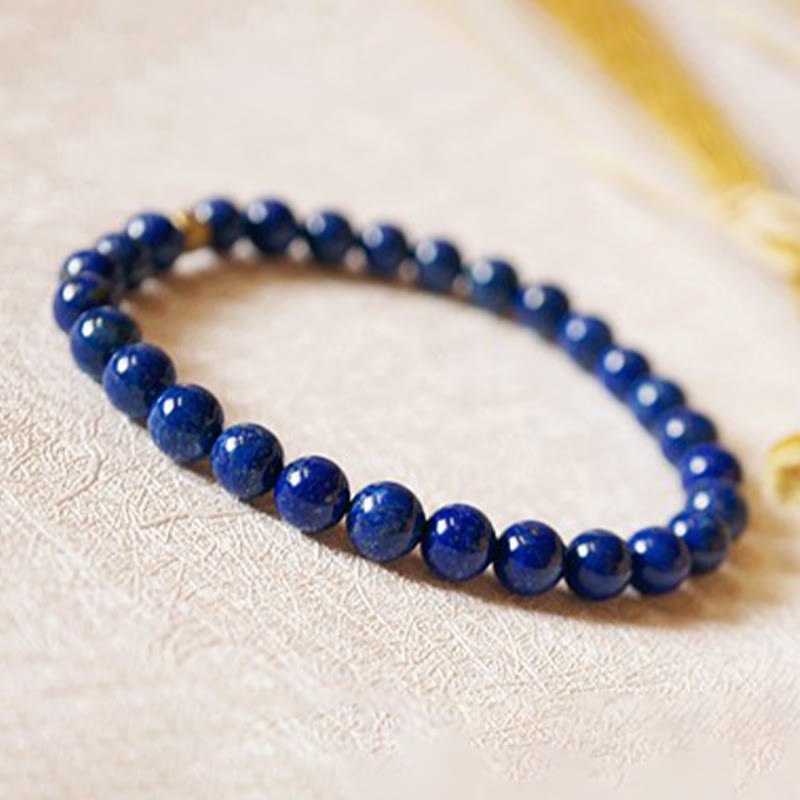 Pulsera de cuentas ultrafinas de lapislázuli y lazurita de 4 mm con Buddha Stones para el cuidado personal - image 2
