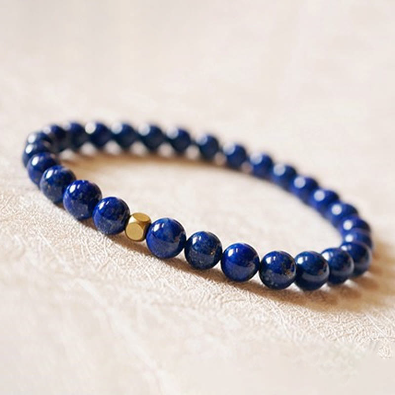 Pulsera de cuentas ultrafinas de lapislázuli y lazurita de 4 mm con Buddha Stones para el cuidado personal - image 7