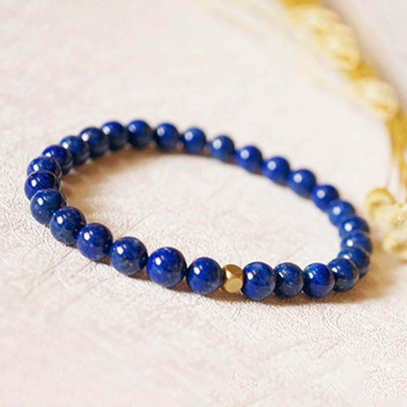 Pulsera de cuentas ultrafinas de lapislázuli y lazurita de 4 mm con Buddha Stones para el cuidado personal - image 4