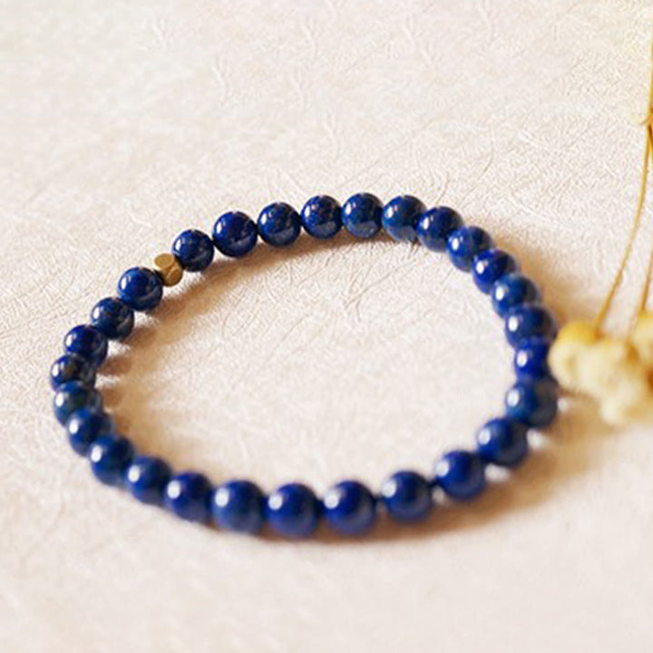 Pulsera de cuentas ultrafinas de lapislázuli y lazurita de 4 mm con Buddha Stones para el cuidado personal - image 8