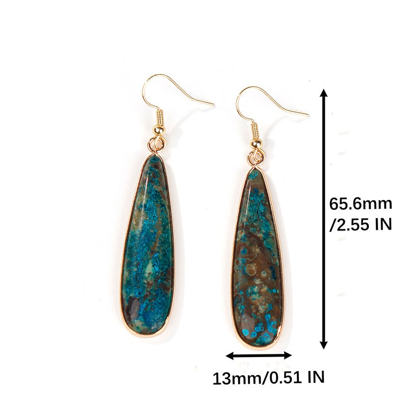 Pendientes Buddha Stones con forma de gota de agua y piedra emperador.