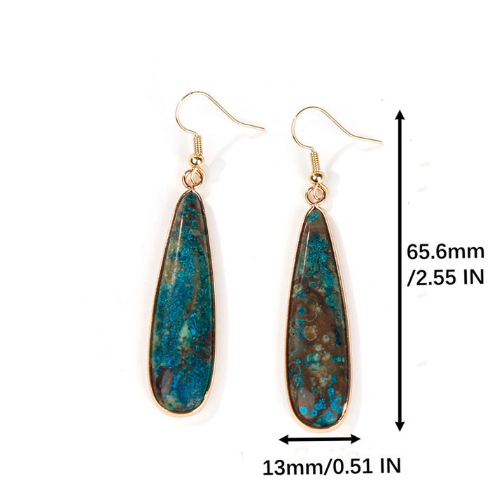 Pendientes Buddha Stones con forma de gota de agua y piedra emperador.