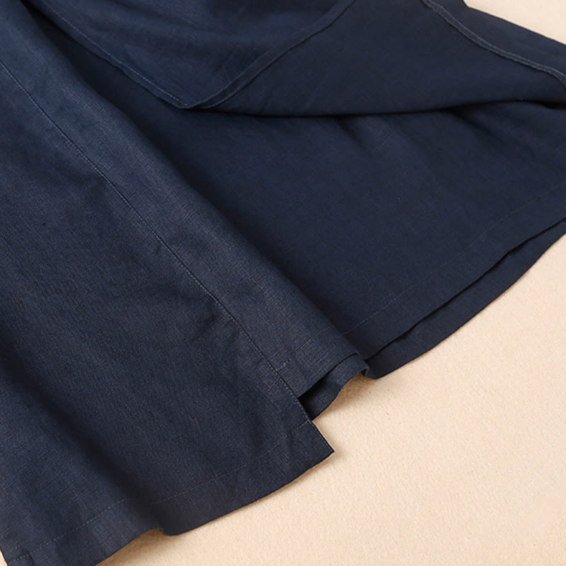 Falda de lino y algodón para mujer, estilo vintage de verano, asimétrica, de cintura alta y con bolsillos, de Buddha Stones - image 7