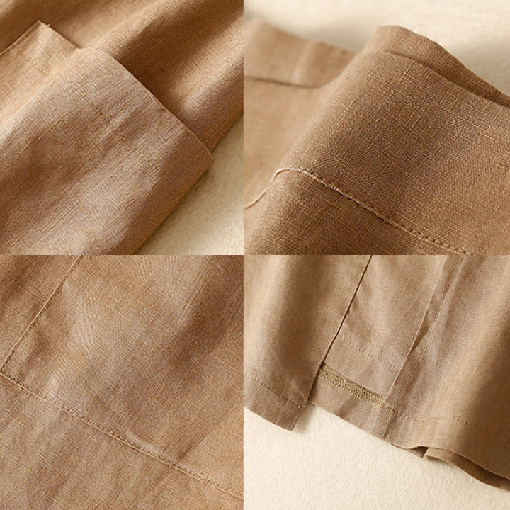 Falda de lino y algodón para mujer, estilo vintage de verano, asimétrica, de cintura alta y con bolsillos, de Buddha Stones - image 13