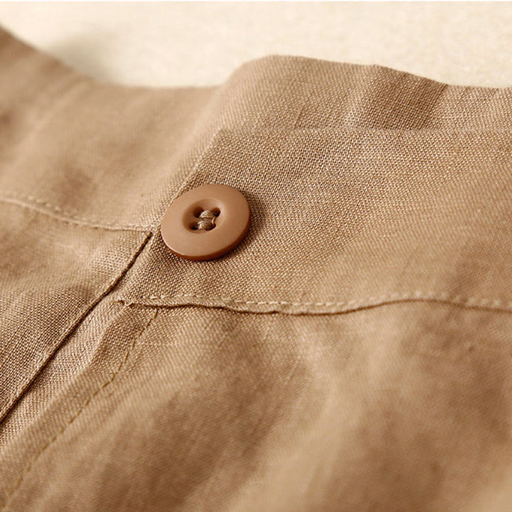 Falda de lino y algodón para mujer, estilo vintage de verano, asimétrica, de cintura alta y con bolsillos, de Buddha Stones - image 11