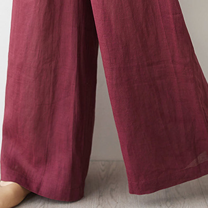 Conjunto de 2 piezas de camisa y pantalón de manga tres cuartos con Buddha Stones para meditación, zen, tai chi, algodón y lino para mujer