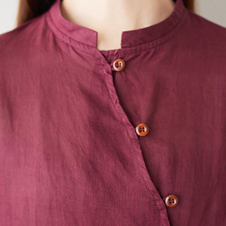 Conjunto de 2 piezas de camisa y pantalón de manga tres cuartos con Buddha Stones para meditación, zen, tai chi, algodón y lino para mujer