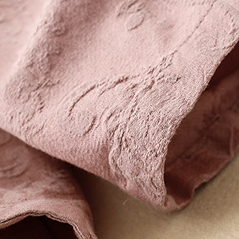 Camisa de algodón de manga larga para mujer con bordado de flores y ranas de hierba y Buddha Stones - image 9