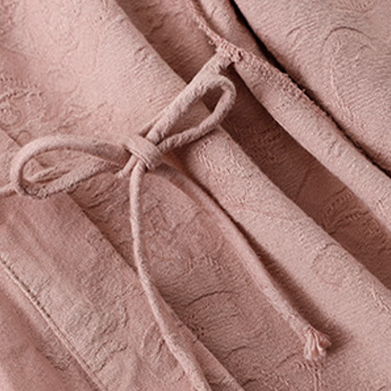 Camisa de algodón de manga larga para mujer con bordado de flores y ranas de hierba y Buddha Stones - image 7