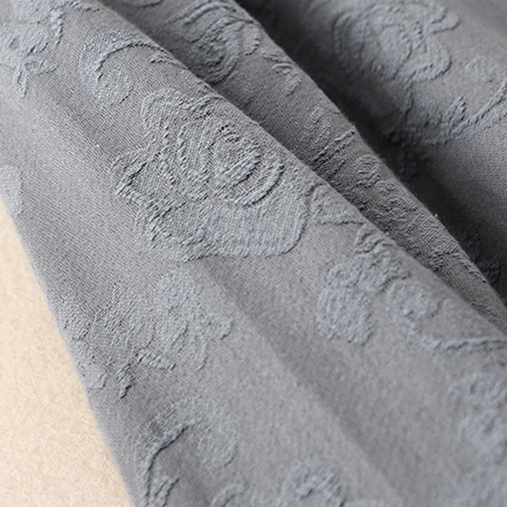 Camisa de algodón de manga larga para mujer con bordado de flores y ranas de hierba y Buddha Stones - image 25