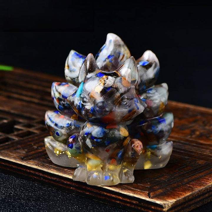 Buddha Stones naturales, varios cristales, cuarzo fresa, amatista, zorro de nueve colas, protección, decoración del hogar - Piedra colorida 5,5*4,5*5,5cm - image 22