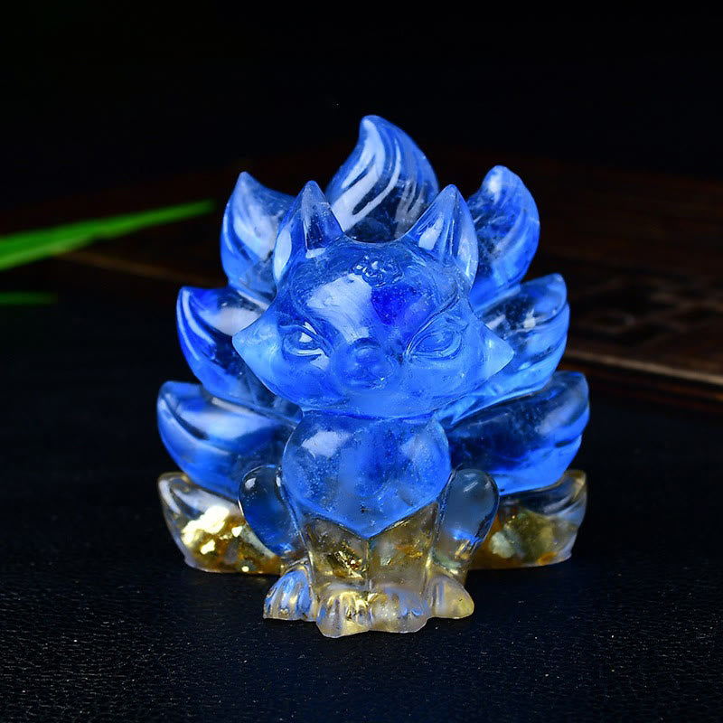 Buddha Stones naturales, varios cristales, cuarzo fresa, amatista, zorro de nueve colas, protección, decoración del hogar - Piedra azul 5,5*4,5*5,5 cm - image 38