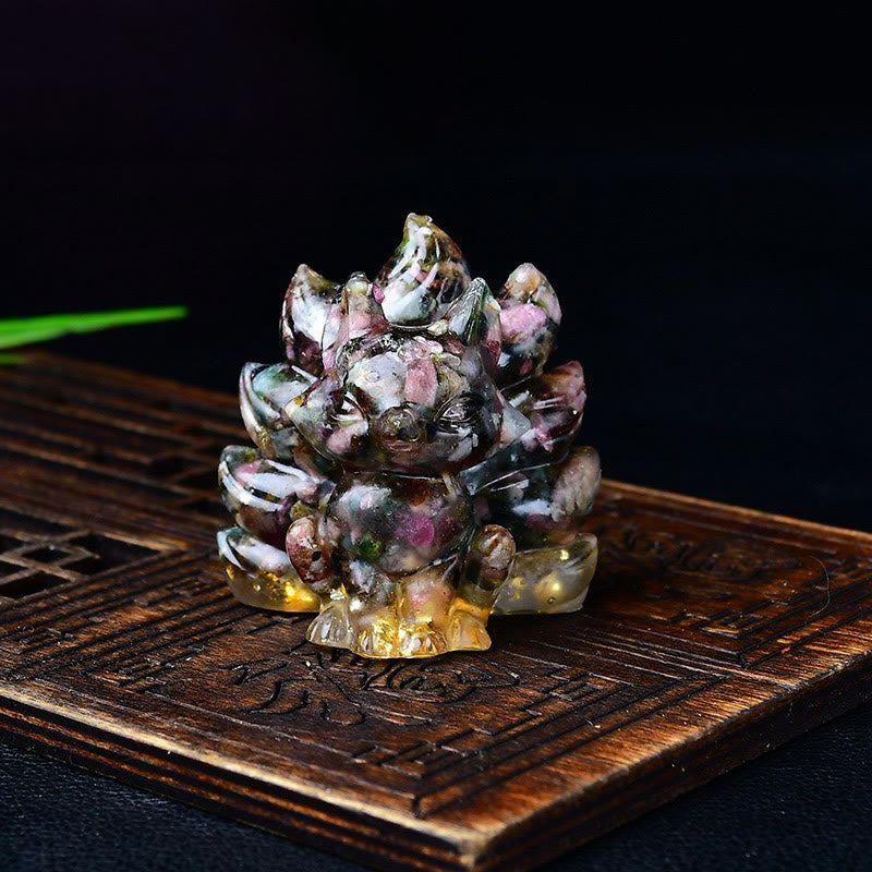 Buddha Stones naturales, varios cristales, cuarzo fresa, amatista, zorro de nueve colas, protección, decoración del hogar - Turmalina 5,5*4,5*5,5 cm - image 47