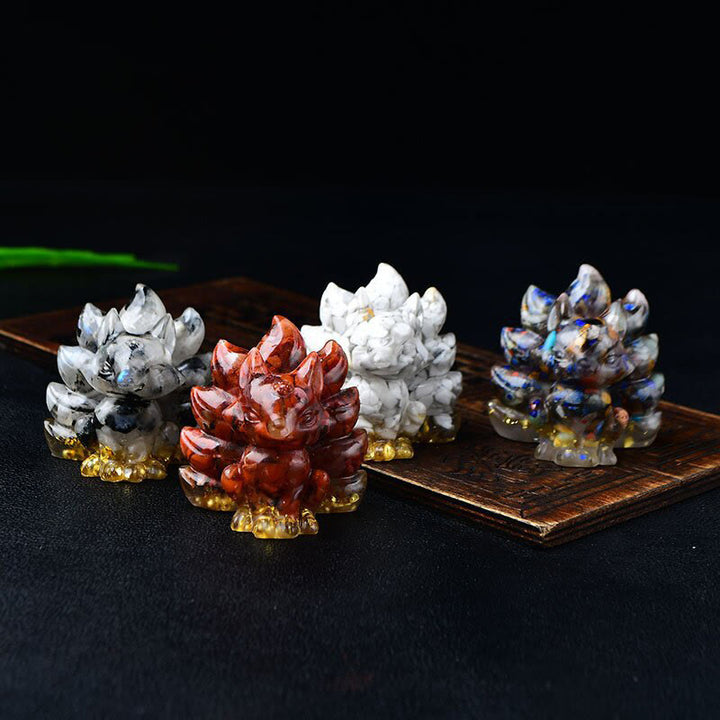 Buddha Stones naturales, varios cristales, cuarzo fresa, amatista, zorro de nueve colas, protección, decoración del hogar - image 57