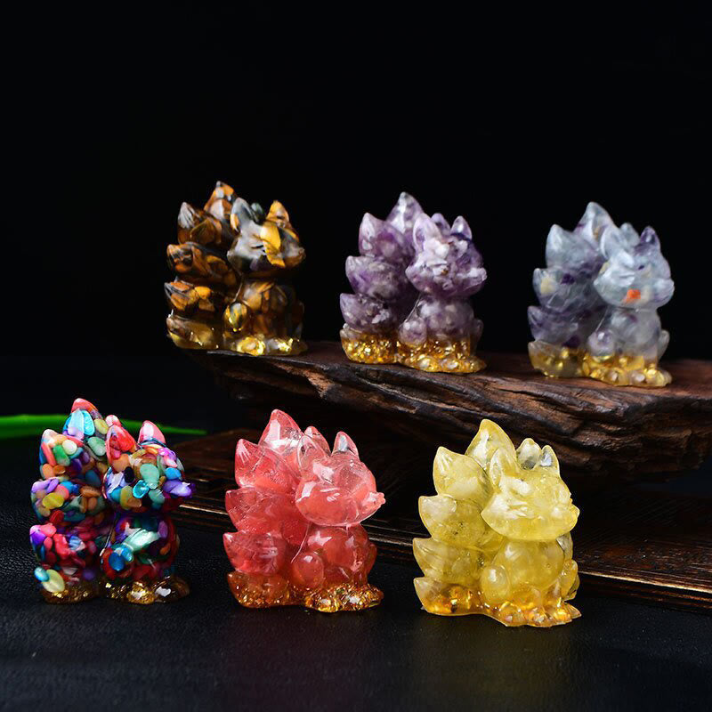 Buddha Stones naturales, varios cristales, cuarzo fresa, amatista, zorro de nueve colas, protección, decoración del hogar - image 54