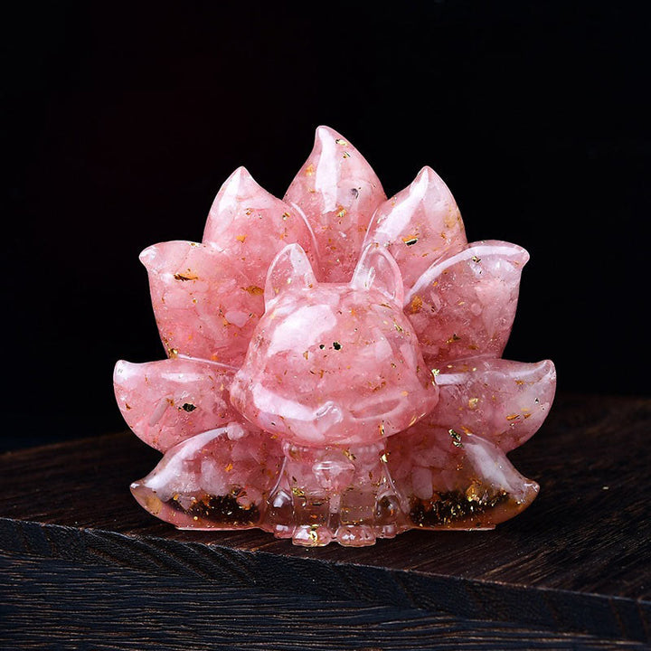 Buddha Stones pequeñas, varias piedras, cristal rosa, citrino, amatista, zorro de nueve colas, calidez, decoración del hogar - Cristal rosa 8,8*6,9*8 cm - image 0