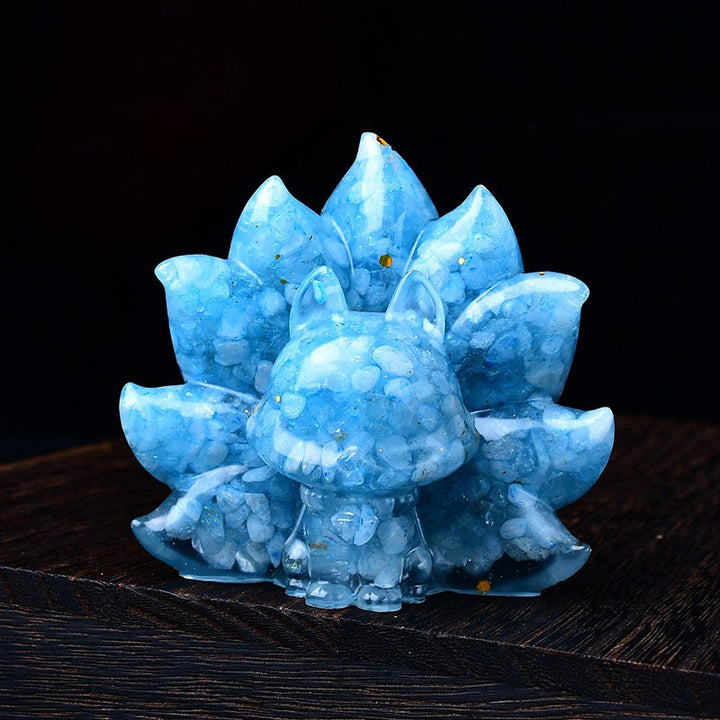 Buddha Stones pequeñas, varias piedras, cristal rosa, citrino, amatista, zorro de nueve colas, calidez, decoración del hogar - Aguamarina 8,8*6,9*8 cm - image 9