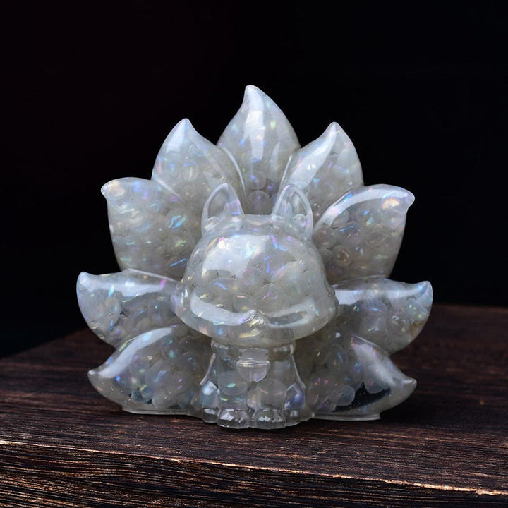 Buddha Stones pequeñas, varias piedras, cristal rosa, citrino, amatista, zorro de nueve colas, calidez, decoración del hogar