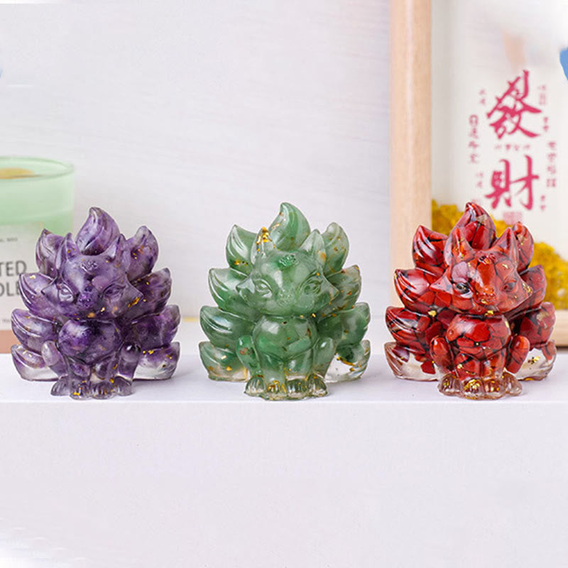 Buddha Stones pequeñas, varias piedras, cuarzo fresa, amatista, aventurina verde, zorro de nueve colas, curación, decoración del hogar