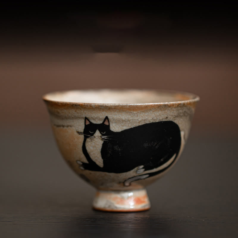 Taza de té de kung fu con diseño de gato pequeño y adorable de Buddha Stones (60 ml) - Gato sentado 6,5 cm x 4,7 cm x 60 ml - image 7