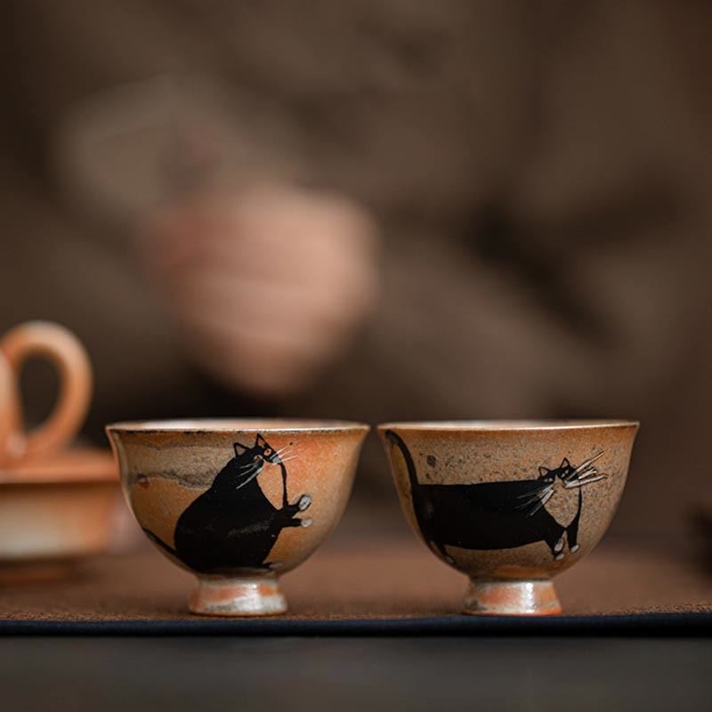 Taza de té de kung fu con diseño de gato pequeño y adorable de Buddha Stones (60 ml) - image 14