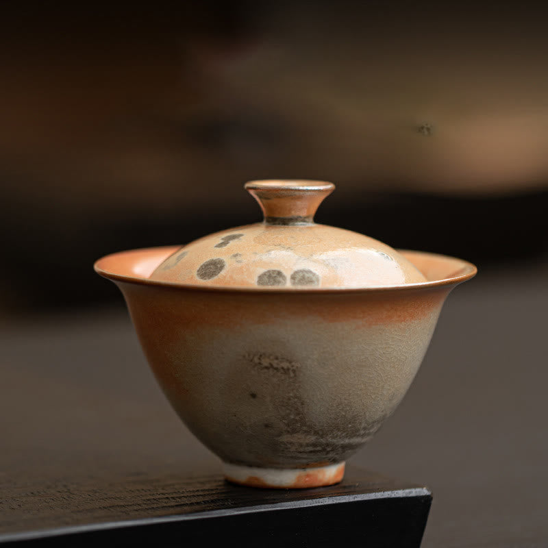 Taza de té Gaiwan de cerámica con diseño de gato y Buddha Stones , taza de té Kung Fu con tapa, 130 ml - Taza ordinaria 9,5 cm x 7,6 cm x 130 ml - image 13