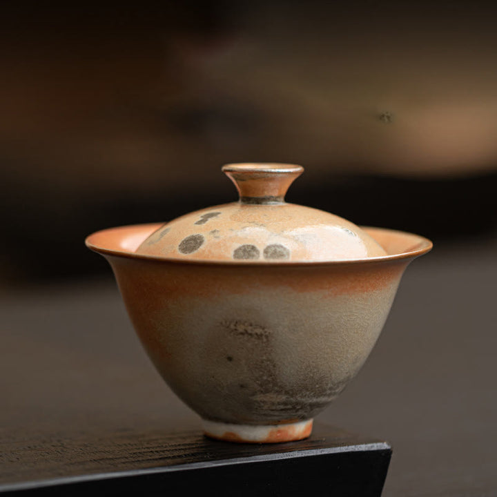 Taza de té Gaiwan de cerámica con diseño de gato y Buddha Stones , taza de té Kung Fu con tapa, 130 ml - Taza ordinaria 9,5 cm x 7,6 cm x 130 ml - image 13