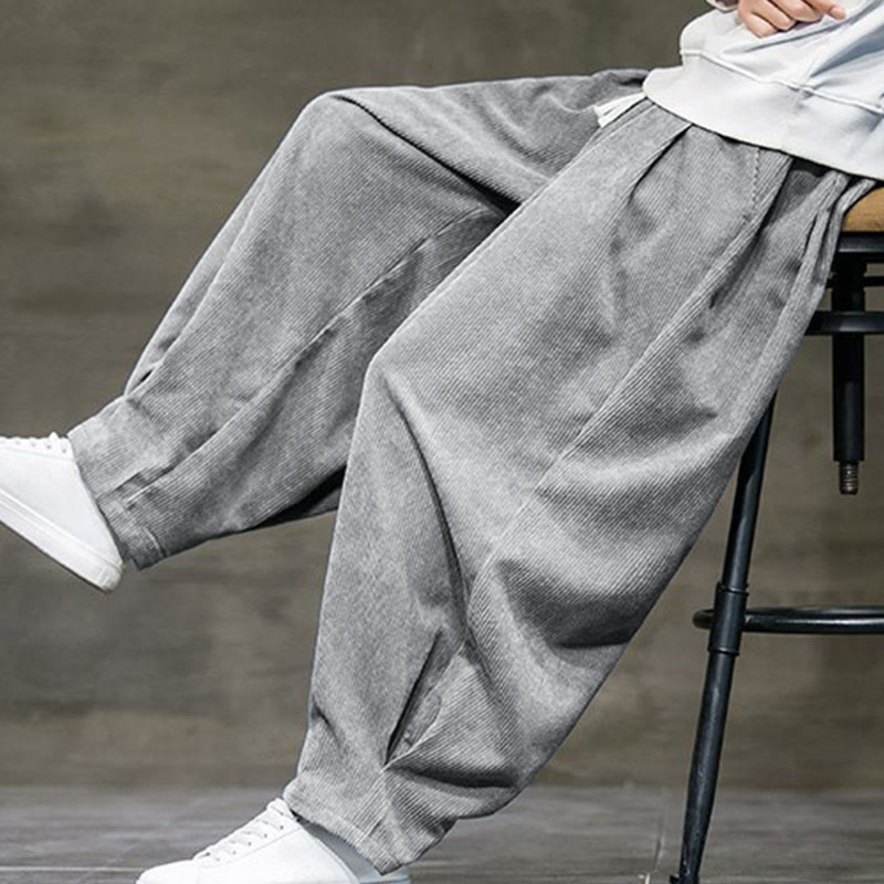 Pantalones bombachos casuales de algodón liso con bolsillos para hombre de Buddha Stones - image 15