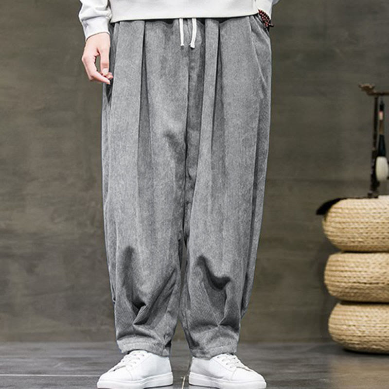 Pantalones bombachos casuales de algodón liso con bolsillos para hombre de Buddha Stones - image 11