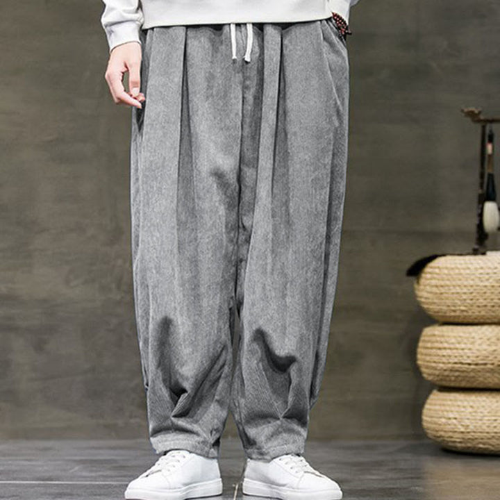 Pantalones bombachos casuales de algodón liso con bolsillos para hombre de Buddha Stones - image 11