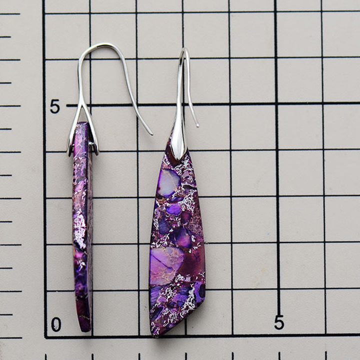 Pendientes antiestrés de cristal geométrico de piedra emperador natural de Buddha Stones