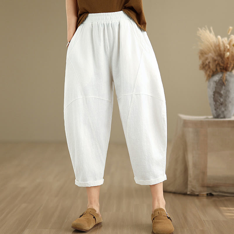 Pantalones harem de mujer Buddha Stones Spring, talla 7-8, color liso, con bolsillos. - image 24
