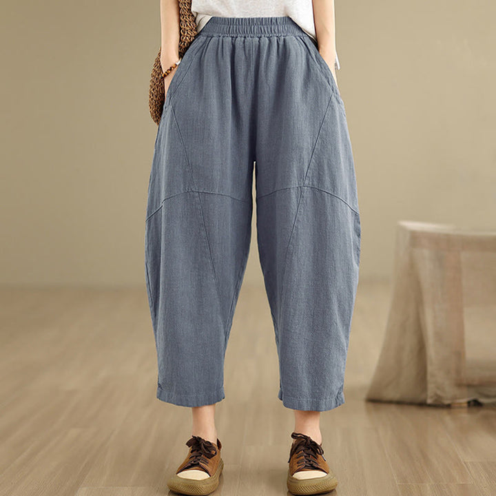 Pantalones harem de mujer Buddha Stones Spring, talla 7-8, color liso, con bolsillos. - image 14