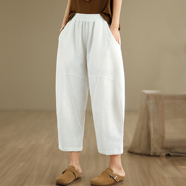 Pantalones harem de mujer Buddha Stones Spring, talla 7-8, color liso, con bolsillos. - image 23