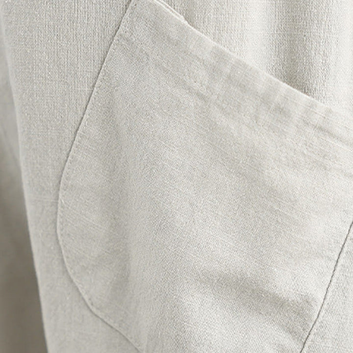 Pantalones harén de lino y algodón para mujer, de Buddha Stones, de primavera, tallas 7-8, color liso, con bolsillos - image 8