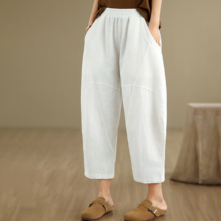 Pantalones harem de mujer Buddha Stones Spring, talla 7-8, color liso, con bolsillos. - image 25