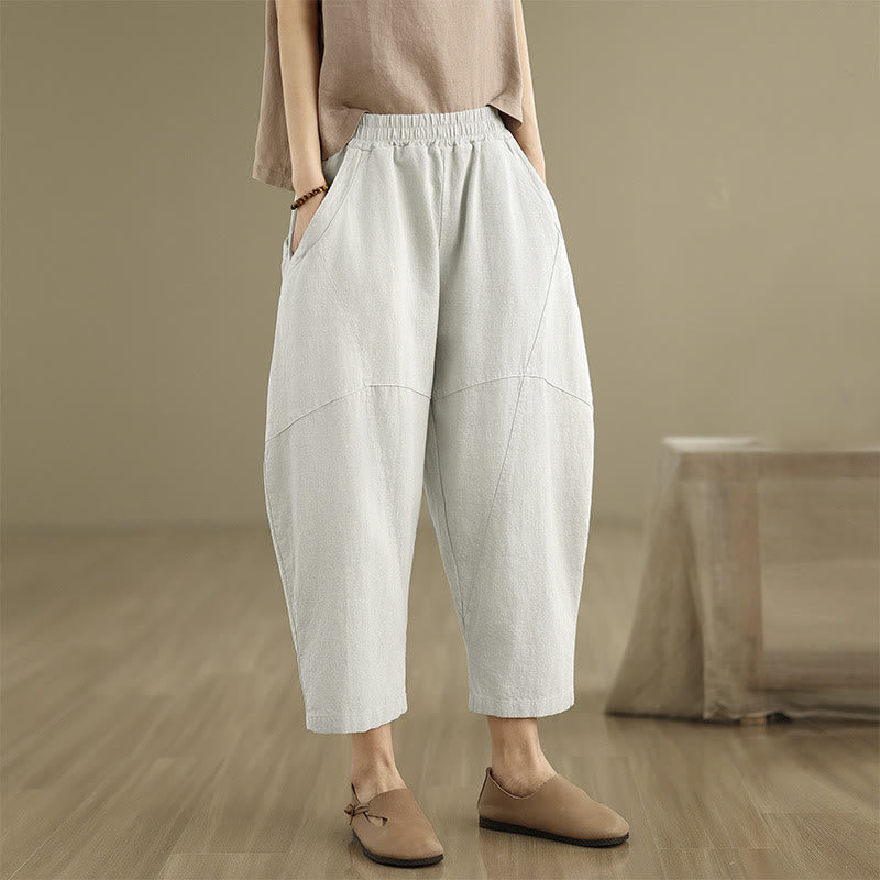 Pantalones harem de mujer Buddha Stones Spring, talla 7-8, color liso, con bolsillos. - image 5