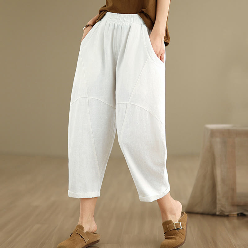 Pantalones harem de mujer Buddha Stones Spring, talla 7-8, color liso, con bolsillos. - image 26