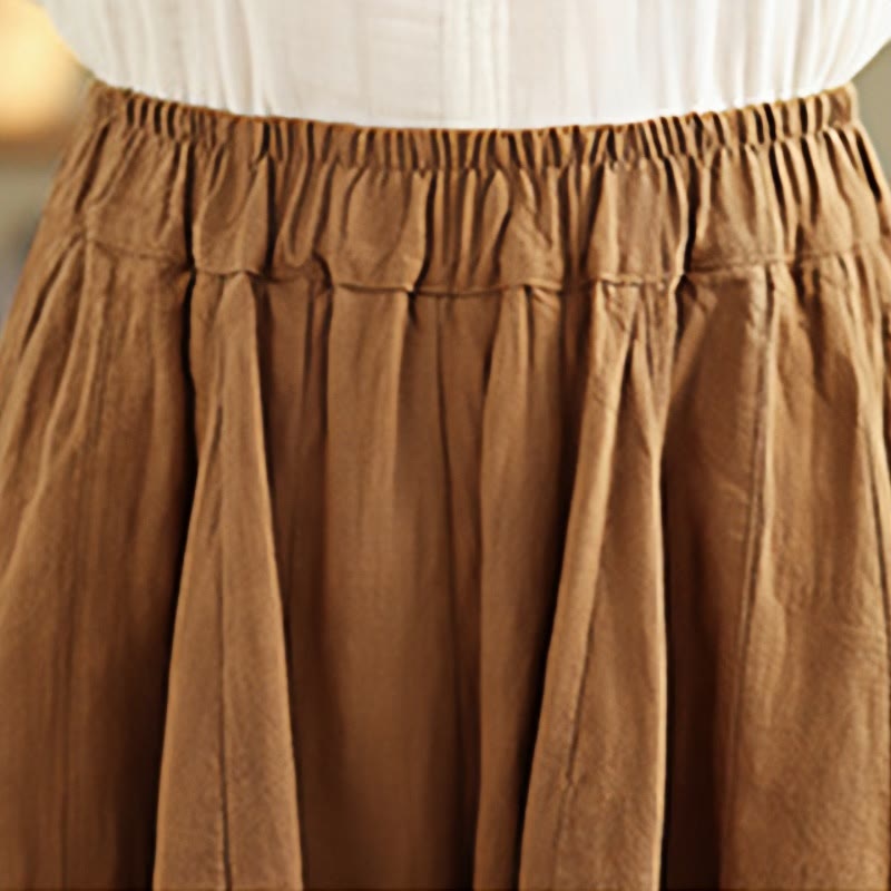 Pantalones anchos de lino y algodón para mujer con diseño de farol y patchwork vintage de Buddha Stones con bolsillos - image 7