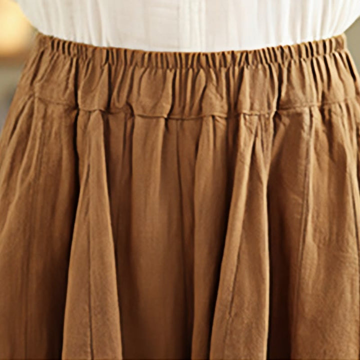 Pantalones anchos de lino y algodón para mujer con diseño de farol y patchwork vintage de Buddha Stones con bolsillos - image 7