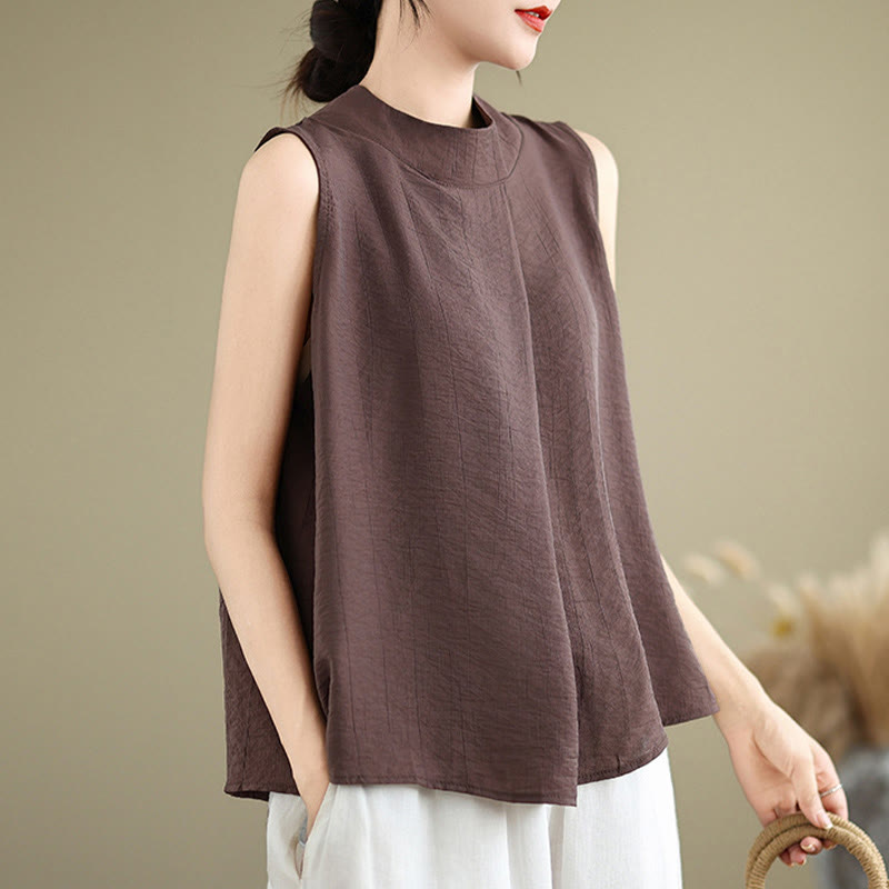 Chaleco sin mangas para mujer con cuello alto, diseño sencillo y espalda lisa, estampado de Buddha Stones. - image 1