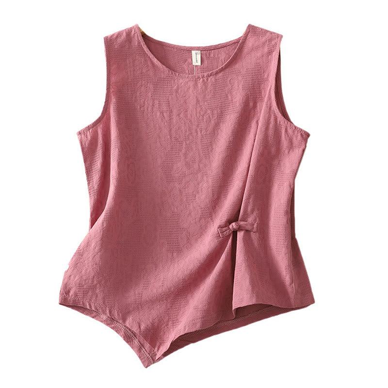 Chaleco de lino y algodón sin mangas para mujer, de color liso, con Buddha Stones , de verano - image 17