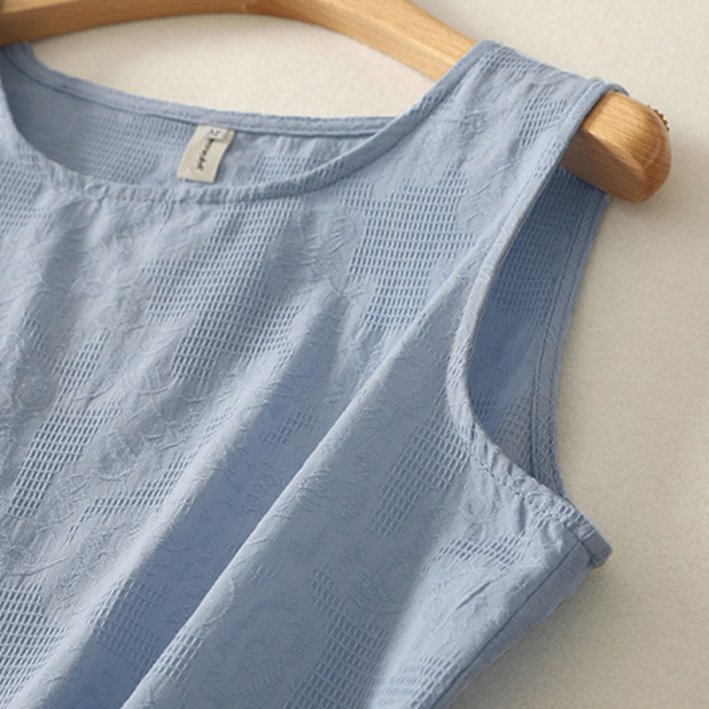 Chaleco de lino y algodón sin mangas para mujer, de color liso, con Buddha Stones , de verano - image 2