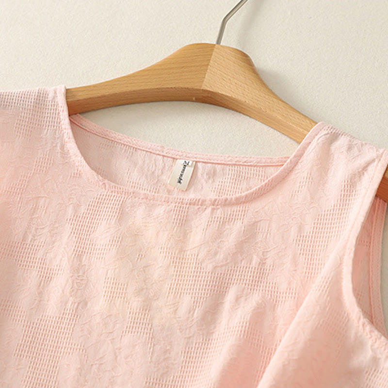 Chaleco de lino y algodón sin mangas para mujer, de color liso, con Buddha Stones , de verano - image 6